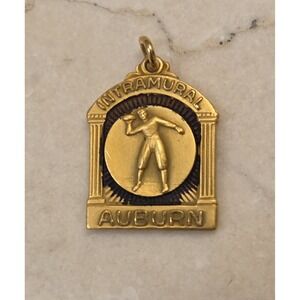 1930s Auburn University Intramural Football Medal Gold Tone By Balfour